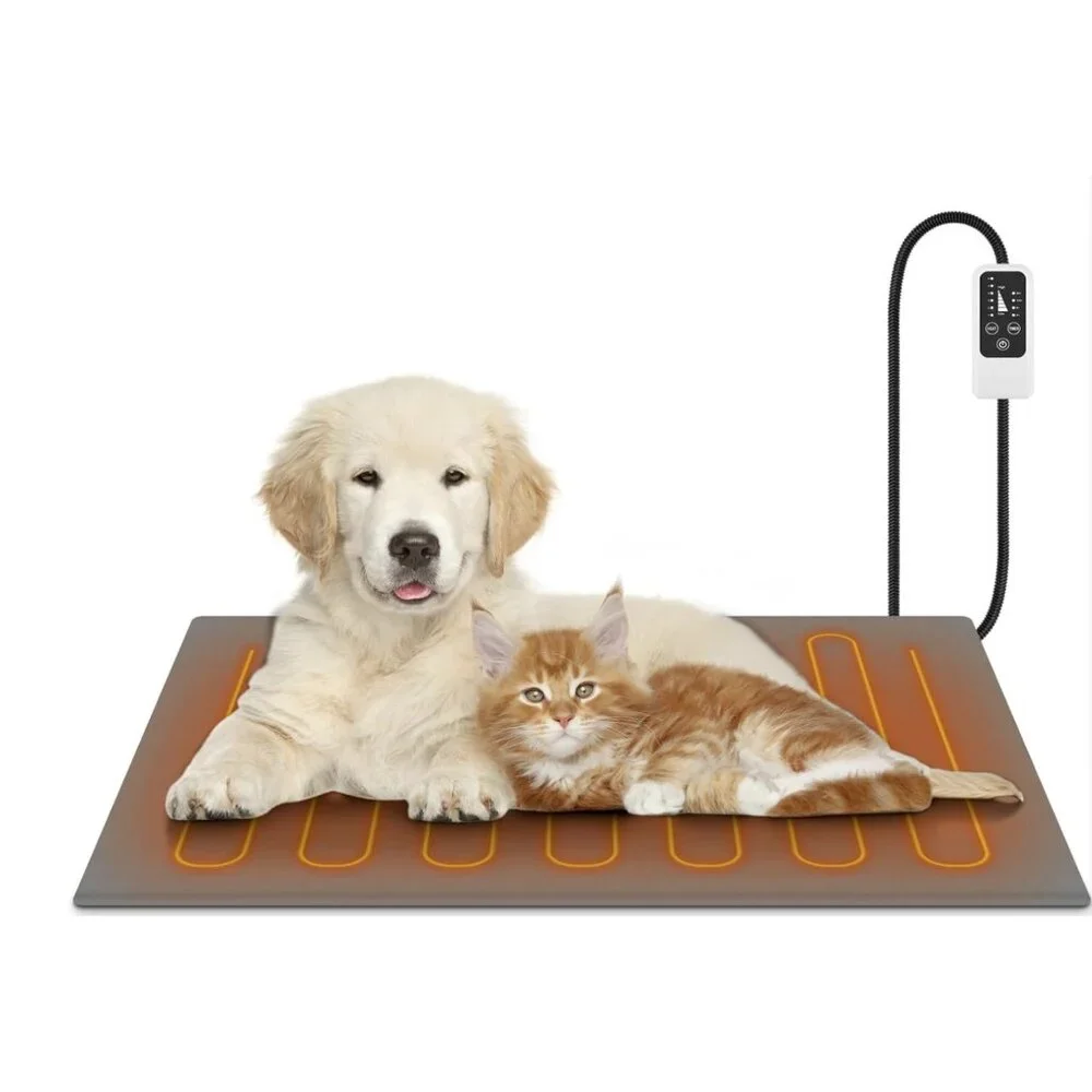 L Pet Heating Pad Waterproof Timer Smart Thermostat Switch Chew Resistant Cord